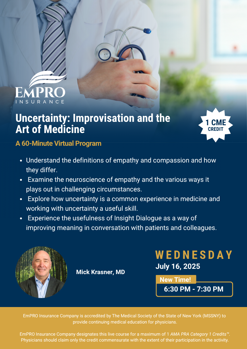 Uncertainty: Improvisation and the Art of Medicine Event Flyer